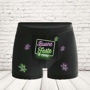BOXER ''CHRISTMAS NEON '' NERO