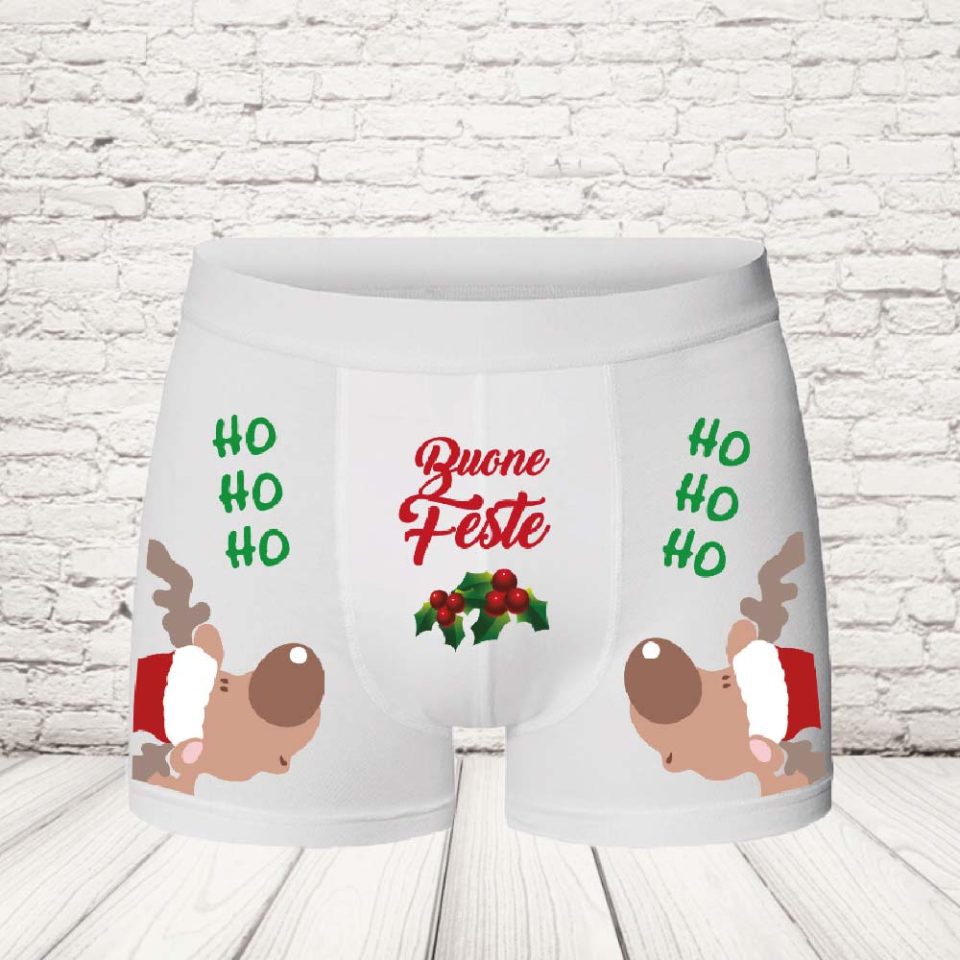 BOXER ''RENNA CARTOON'' BIANCO