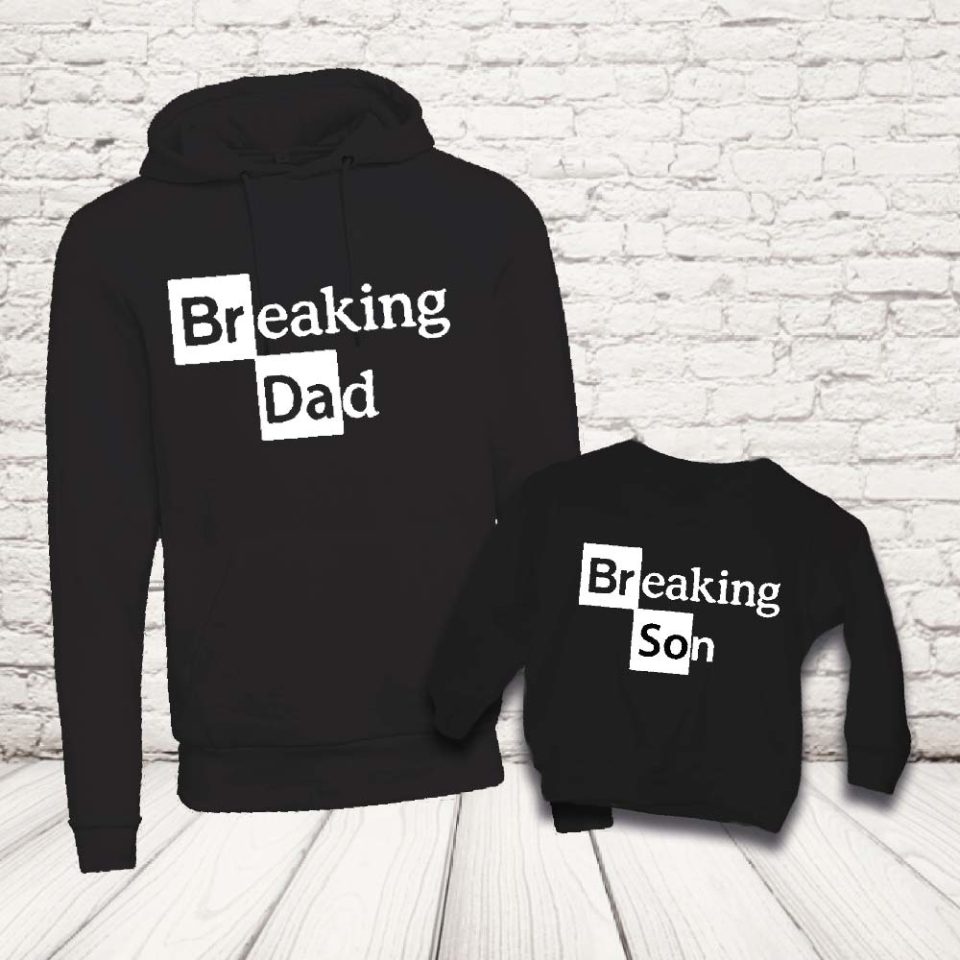 COPPIA FELPE ''BREAKING DAD'' NERE