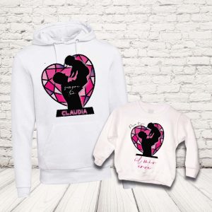 COPPIA FELPE ''CRISTALLO ROSA DAD'' BIANCHE
