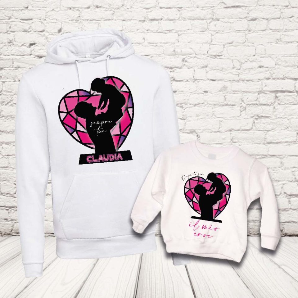 COPPIA FELPE ''CRISTALLO ROSA DAD'' BIANCHE