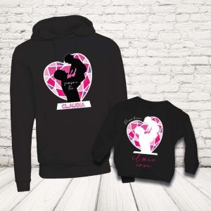 COPPIA FELPE ''CRISTALLO ROSA DAD'' NERE