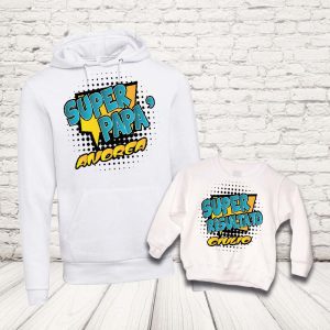 COPPIA FELPE ''COMICS DAD'' BIANCHE