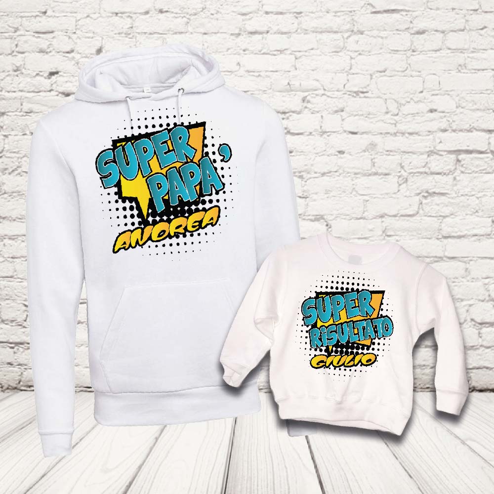 COPPIA FELPE ''COMICS DAD'' BIANCHE