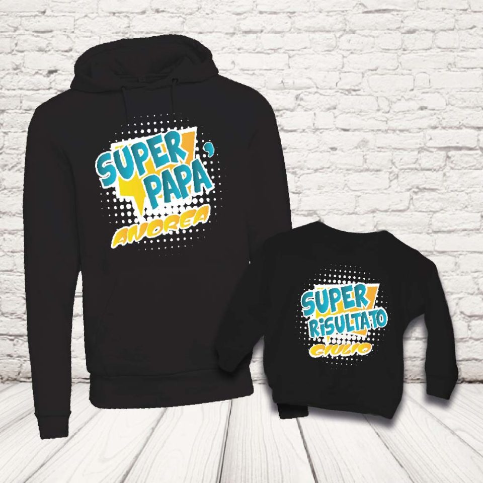 COPPIA FELPE ''COMICS DAD'' NERE