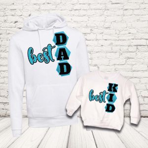 COPPIA FELPE ''BEST DAD BLU'' BIANCHE