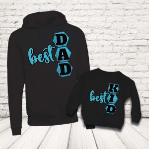 COPPIA FELPE ''BEST DAD BLU'' NERE