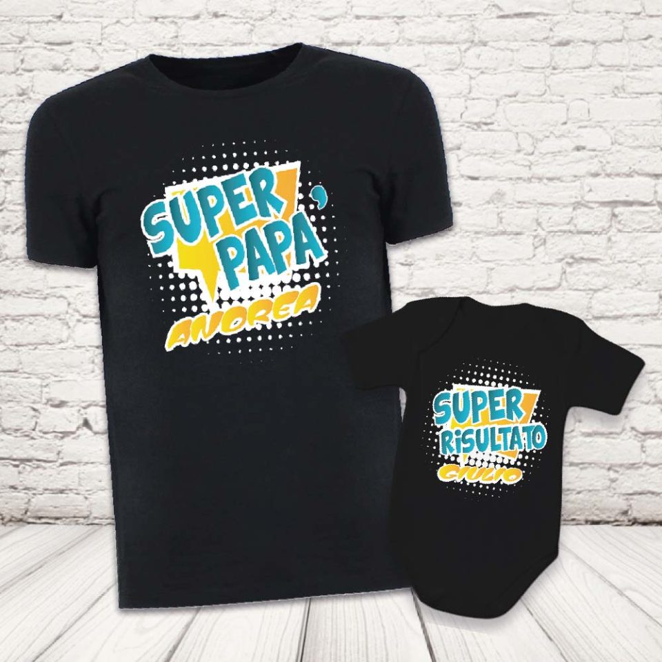 COPPIA T-SHIRT ''COMICS DAD'' NERE