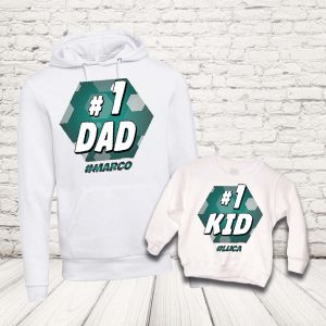 COPPIA FELPE ''1# DAD'' BIANCO