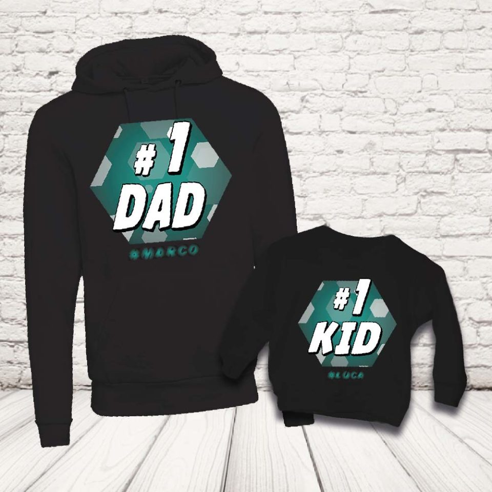 COPPIA FELPE ''1# DAD'' NERO