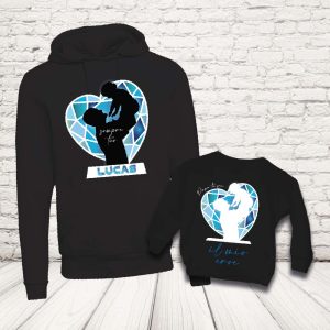 COPPIA FELPE ''DAD CRISTALLO AZZURRO'' NERO