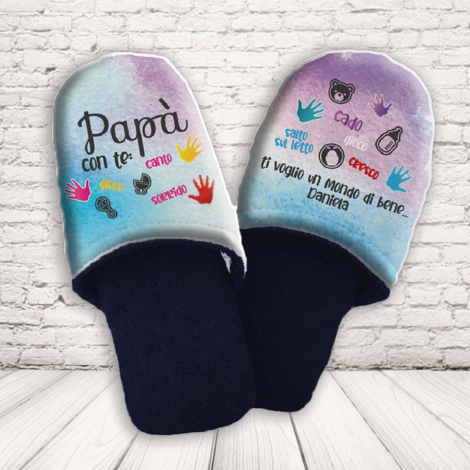 PANTOFOLE PAPA' ''CON TE CRESCO''