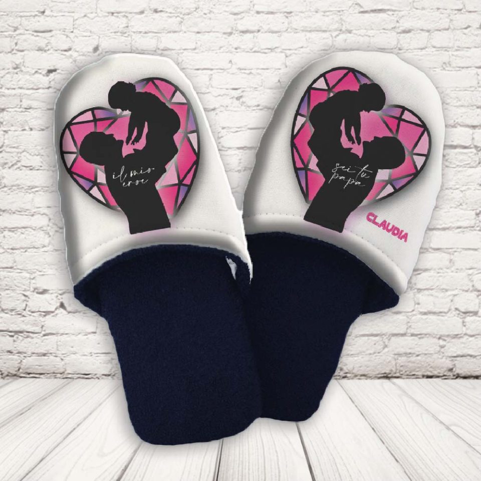 PANTOFOLE PAPA' ''BEST DAD CRISTALLO ROSA''