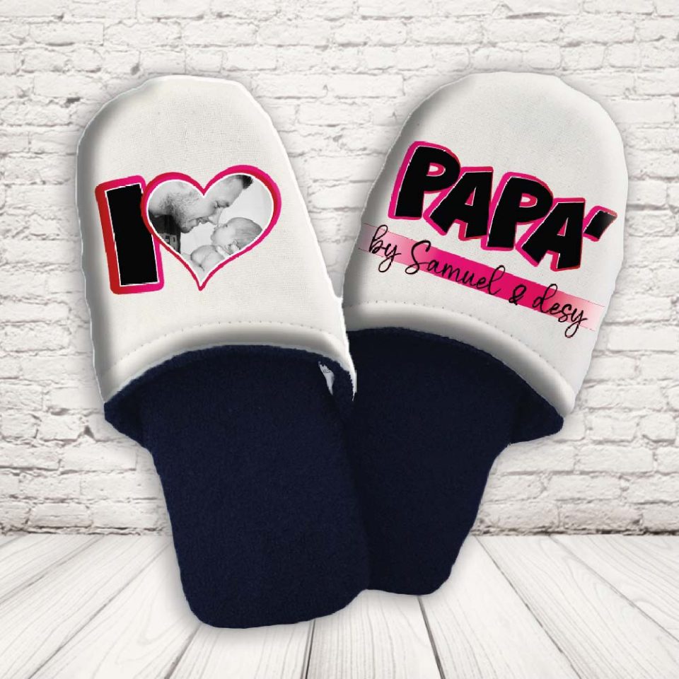 PANTOFOLE ''LOVE DAD ROSA''