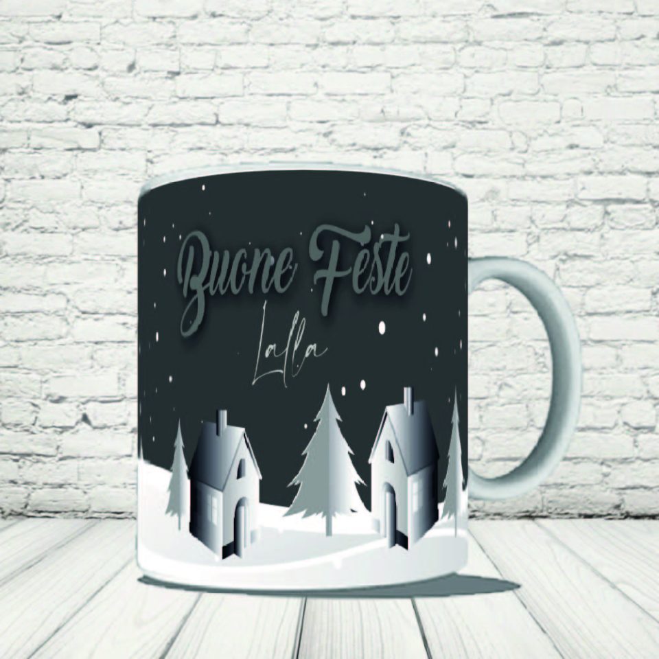TAZZA NATALE ''NEVE ALLA PORTA''
