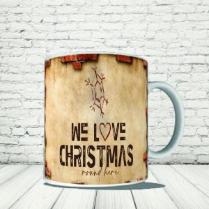 TAZZA NATALE ''LOVE CHRISTMAS FIOCCO''