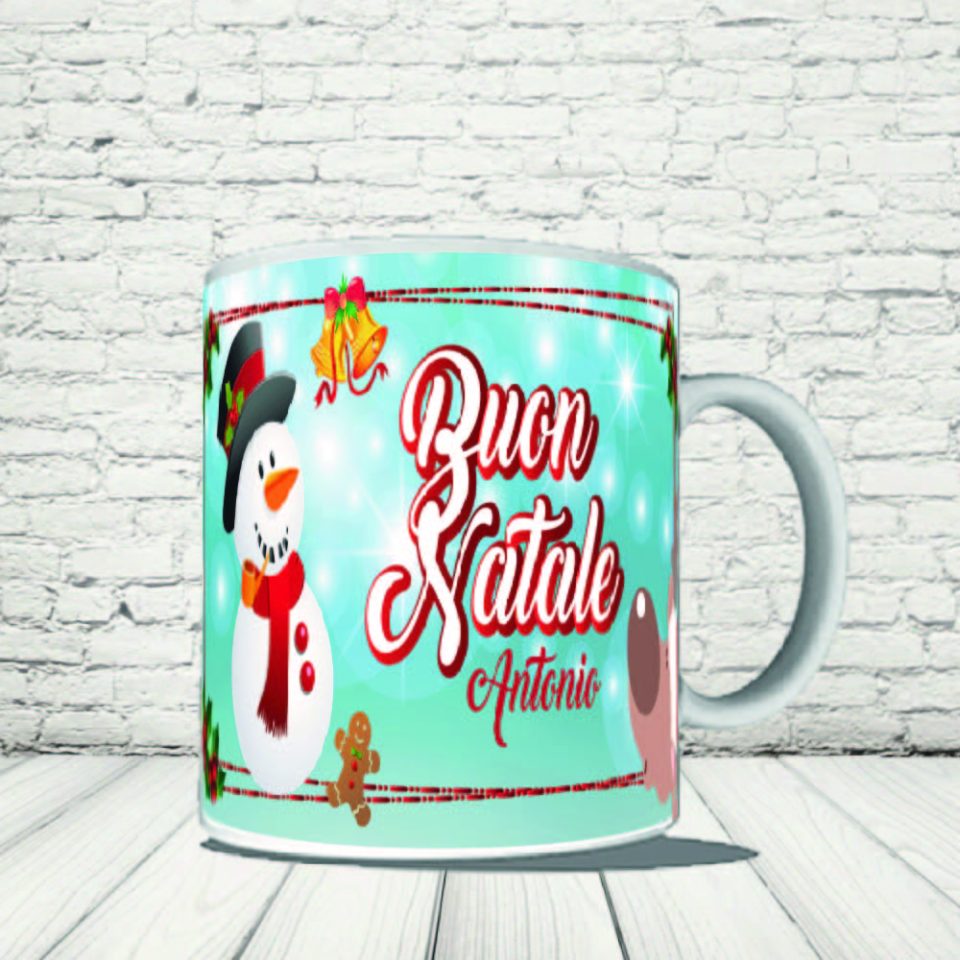 TAZZA NATALE ''PUPAZZO CARTOON''