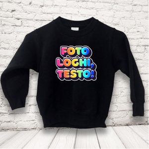 Felpa girocollo bimbo nera