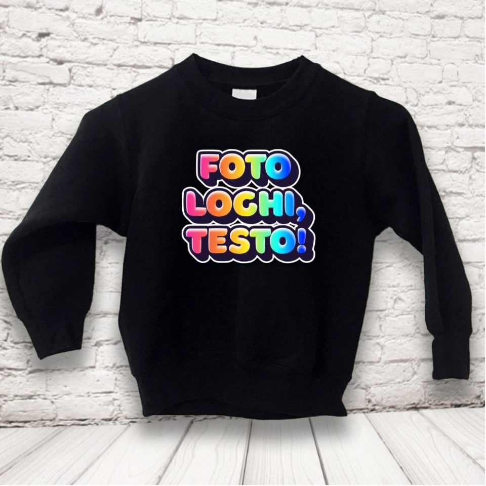 Felpa girocollo bimbo nera