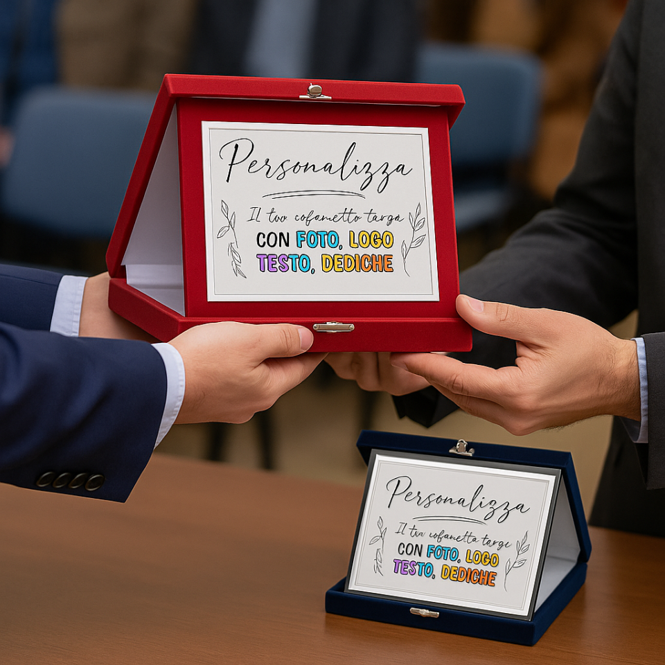 targa cofanetto personalizzabile