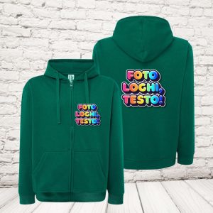 felpa zip adulto verde