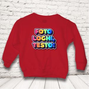 Felpa girocollo bimbo rossa