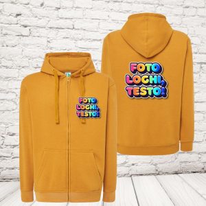 felpa zip adulto gialla