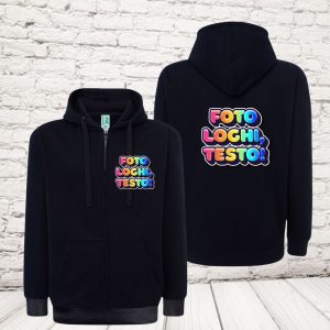 felpa zip adulto nera