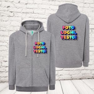 felpa zip adulto grigia