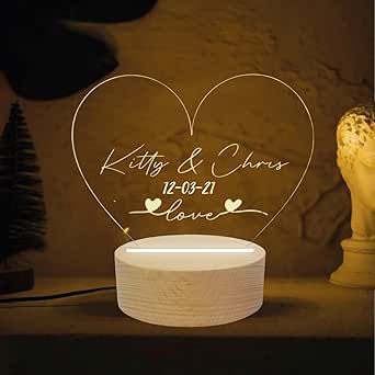 lampada led cuore personalizzata