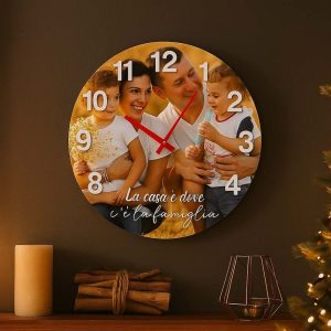 orologio in legno cerchio personalizzabile