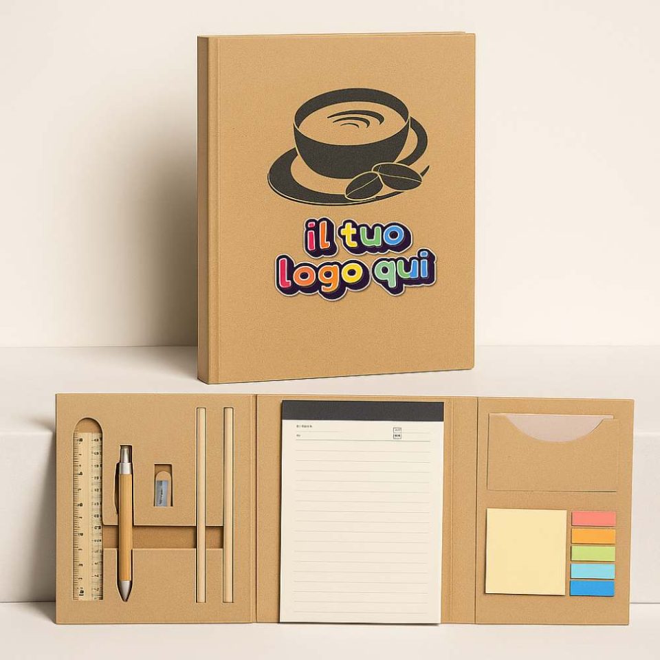 cartella ecru con accessori