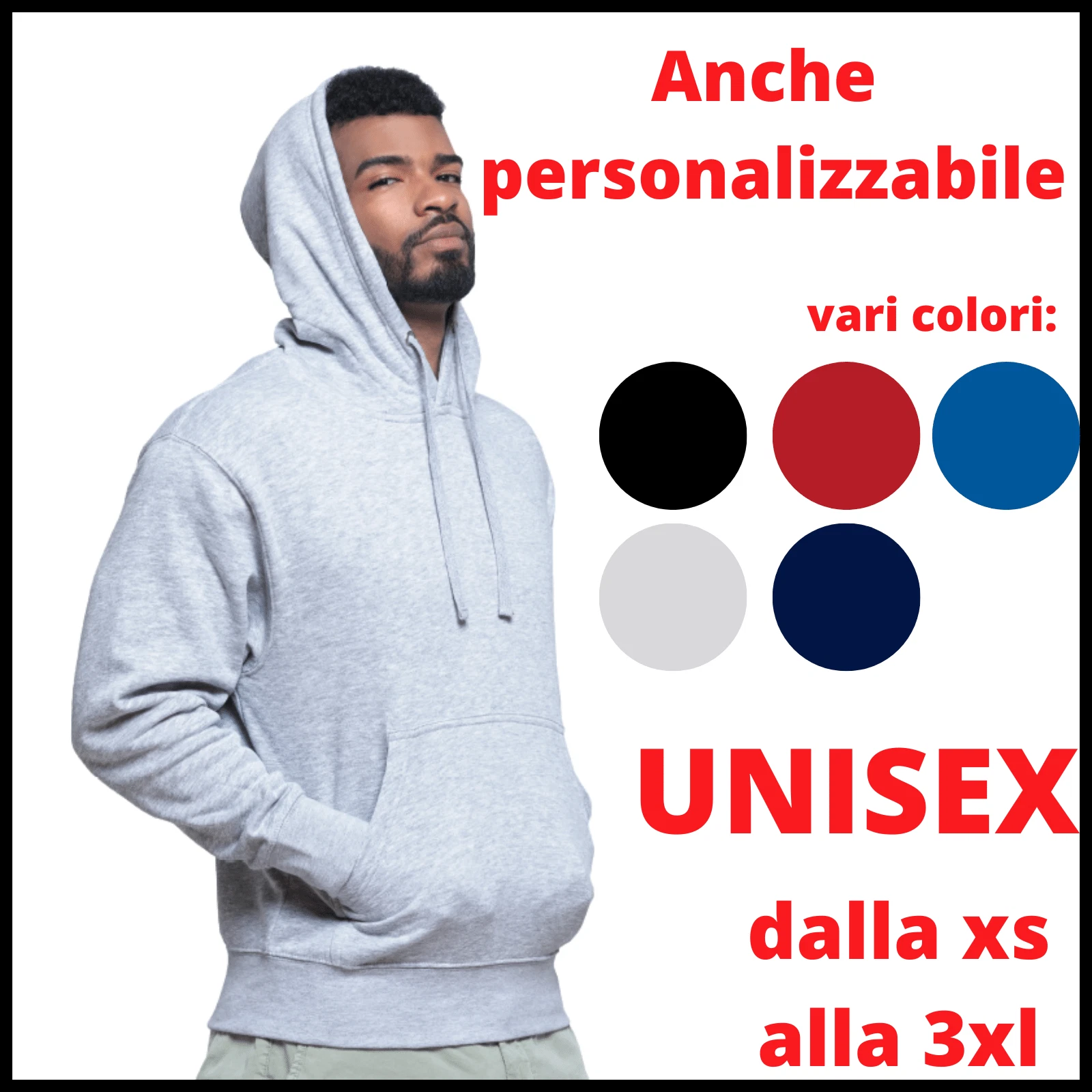 Felpa Uomo Donna con Cappuccio Personalizzata Logo Tuta Invernale da lavoro l xl Maglia Maglione felpata internamente