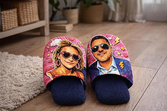 Ciabatte Calde Pantofole in Spugna Cotone da Uomo 36-45 Personalizzate con Foto Idea Regalo Anniversario per Lei e Lui San Valentino Coppia di Fidanzati Amore