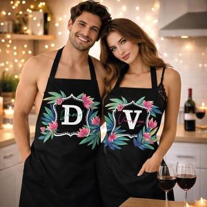 COPPIA GREMBIULI CORNICE FIORI