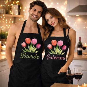 COPPIA GREMBIULI TULIPANI