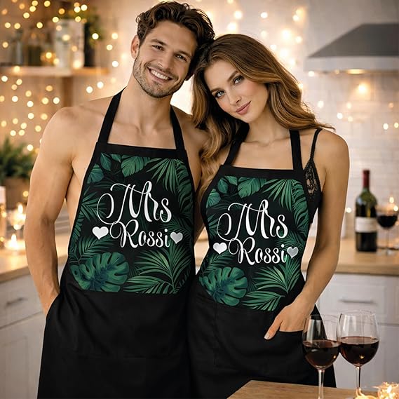 COPPIA GREMBIULI MR AND MRS FOGLIE