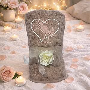 Telo Doccia Grande Ricamato con Segno Zodiacale, Asciugamano Bagno 150x100 cm, 100% Spugna di Cotone 420 gr/mq Morbido, Assorbente, Resistente, Idea Regalo per lui o lei Donna Uomo Iniziale Zodiaco