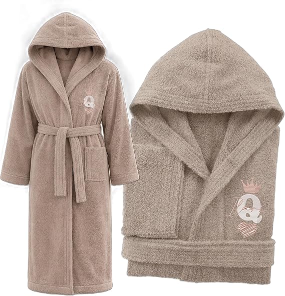 Accappatoio Adulto Uomo Donna Unisex in Morbida Spugna di 100% Cotone Personalizzabile Personalizzato con Nome Ricamato Idea regalo per Lui e Lei San Valentino Anniversario REALI