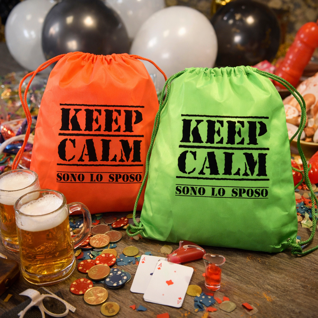 SACCA SPORT FLUO ''KEEP CALM SPOSO'