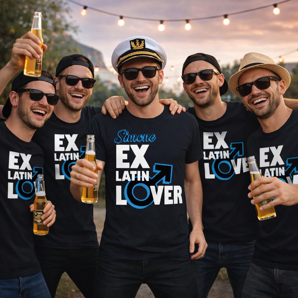 T-SHIRT CELIBATO ''EX LATIN LOVER'' NERE