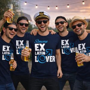 T-SHIRT CELIBATO ''EX LATIN LOVER'' BLU