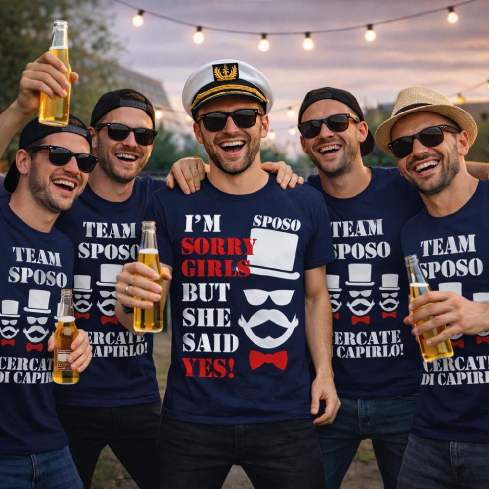 T-SHIRT CELIBATO ''IM SORRY'' BLU