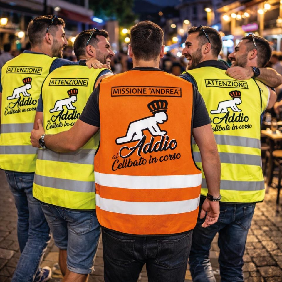 Kit Pacchetto Gilet per Addio al Celibato Gadget Divertente Personalizzabile per Amici e Sposo Costume Scherzi Festa Matrimonio ''MISSIONE SPOSO''