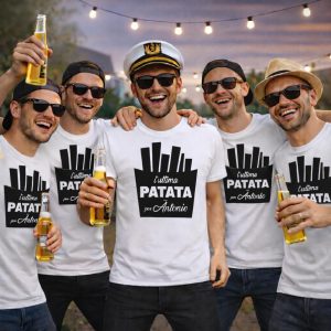 T-SHIRT CELIBATO ''ULTIMA PATATA'' BIANCHE