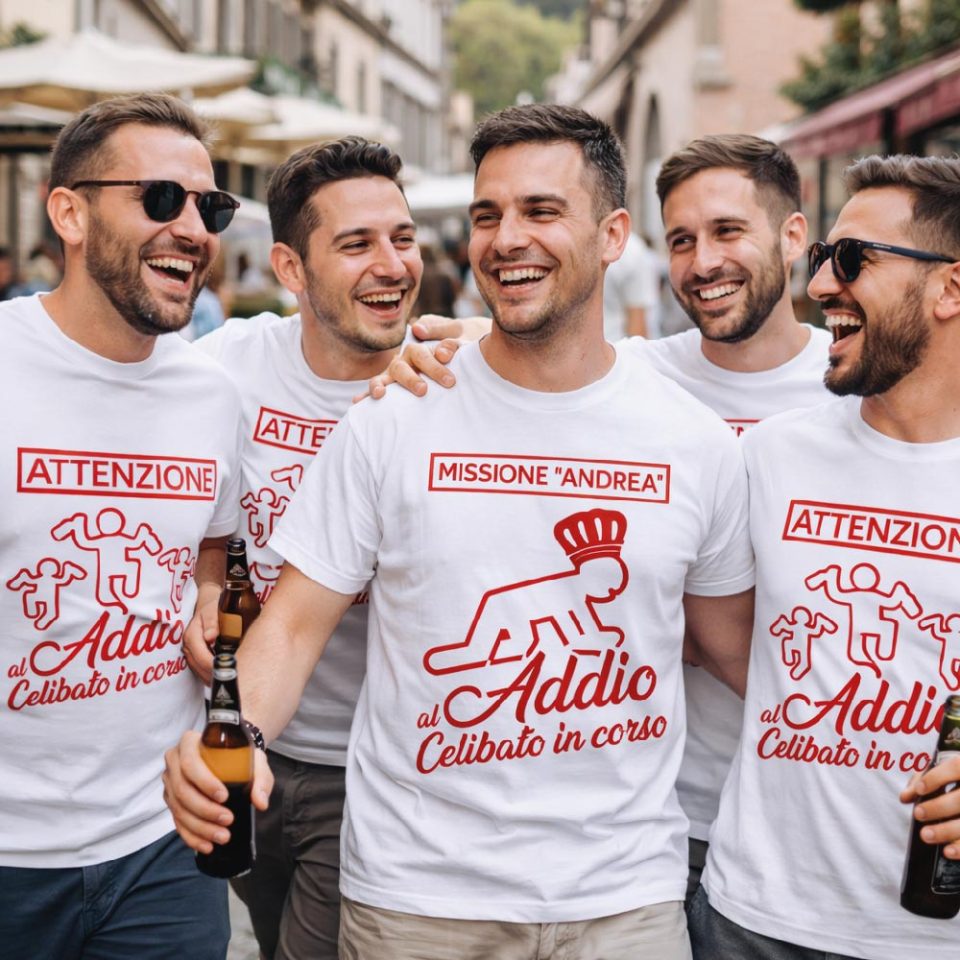 Kit Pacchetto Magliette per Addio al Celibato Uomo Sposo, MISSIONE ''SPOSO'', maglietta t-shirt amici dello sposo, gadget maglia festa addio al celibato bianca nera blu verde militare