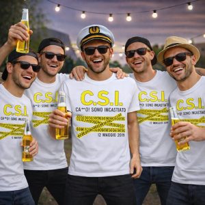 T-SHIRT CELIBATO ''C.S.I'' BIANCHE