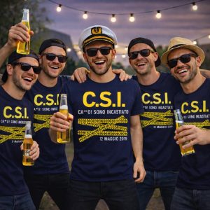 T-SHIRT CELIBATO ''C.S.I'' BLU