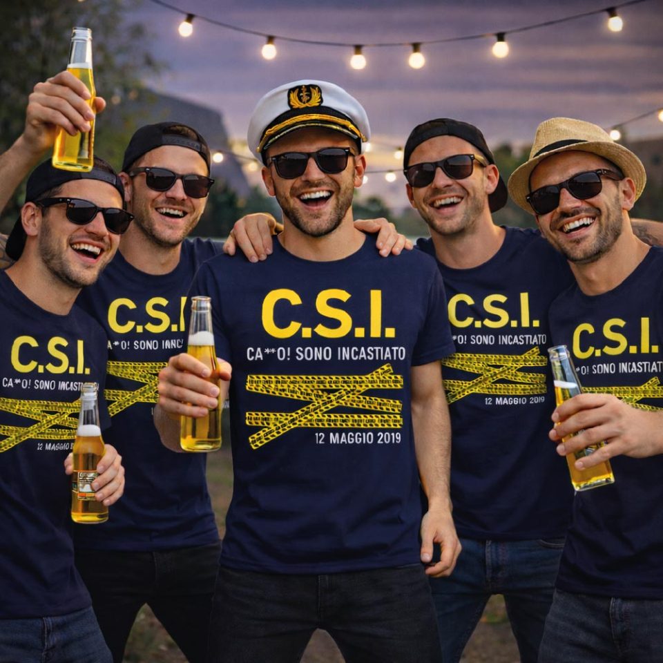 T-SHIRT CELIBATO ''C.S.I'' BLU