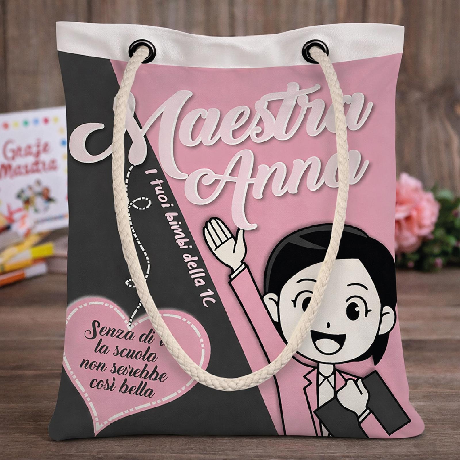 SHOPPER MAESTRA ''disegno maestra''